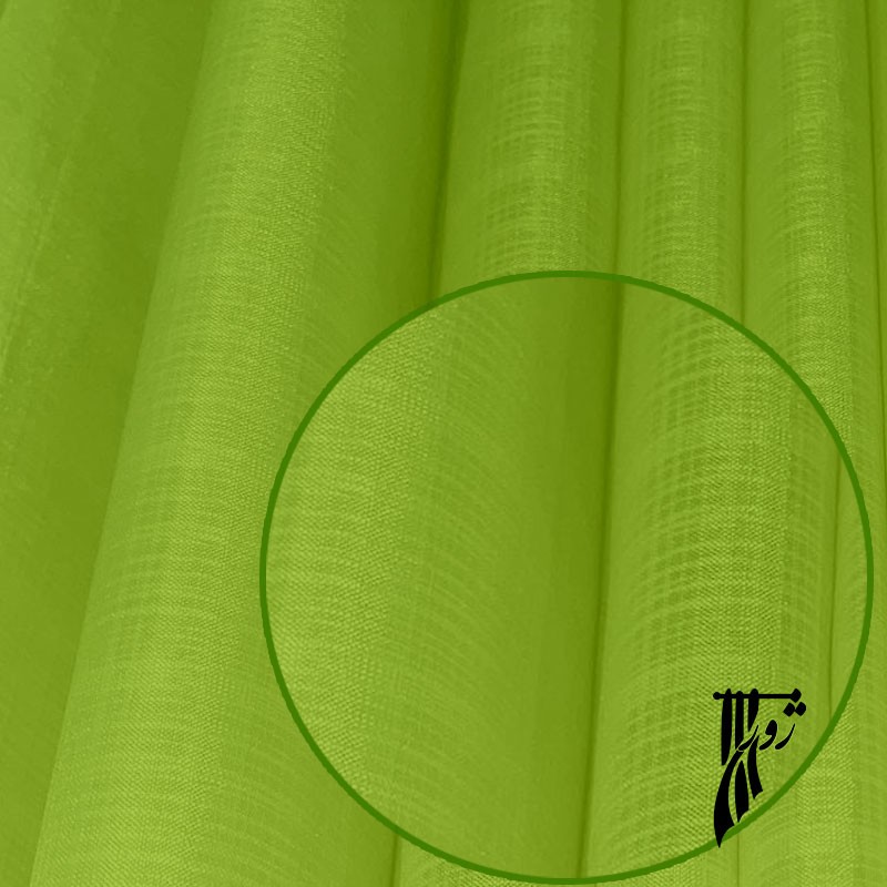 پرده آماده پانچ, حریرکتان، سبز لیمویی نئونی روشن یا لایم گرین شفاف (neon lime green / bright chartreuse green) هست – خیلی زنده،
