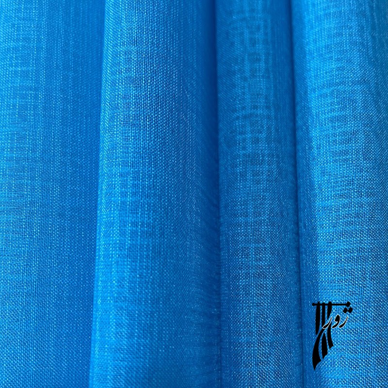 پرده آماده پانچ, حریرکتان، آبی
